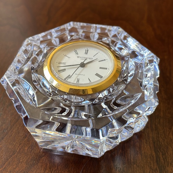 Waterford Crystal Octagonal Roman Numeral Desk Clock - Picture 13 of 13